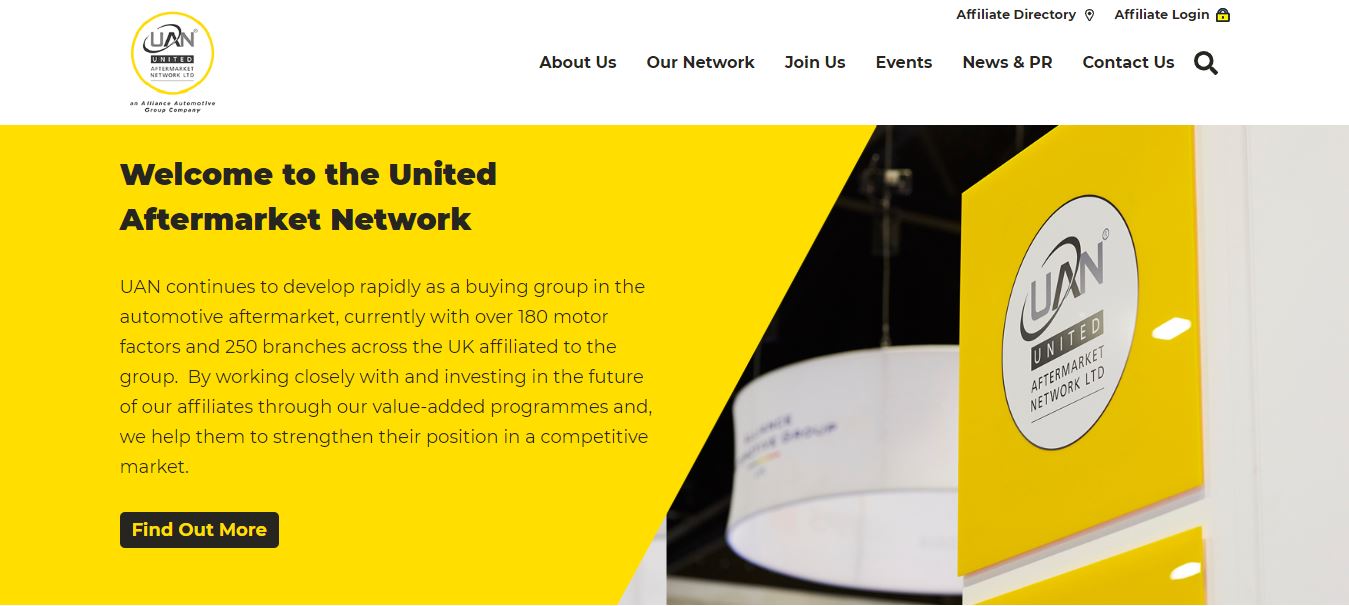 UAN website header 